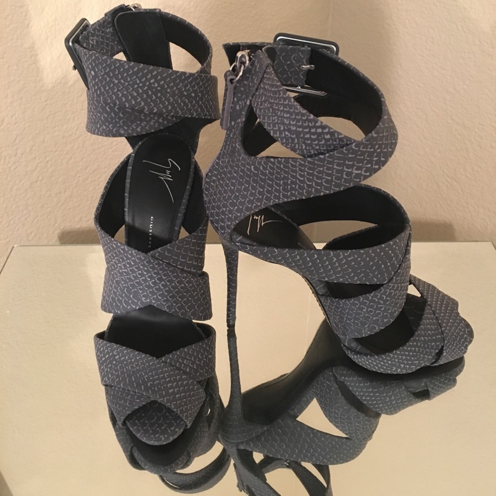 Giuseppe Zanotti Coline Printed Yard Jeans Heels